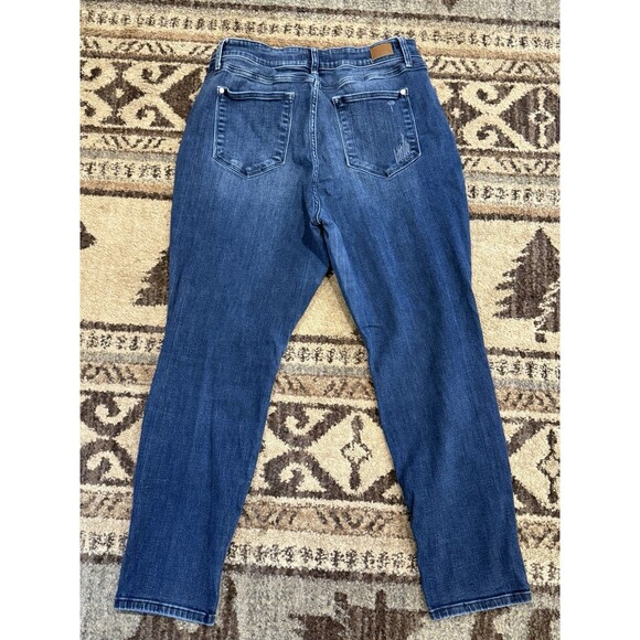 Women’s Judy blue 20 W Boyfriend fit distressed dark blue denim jeans - Picture 3 of 4